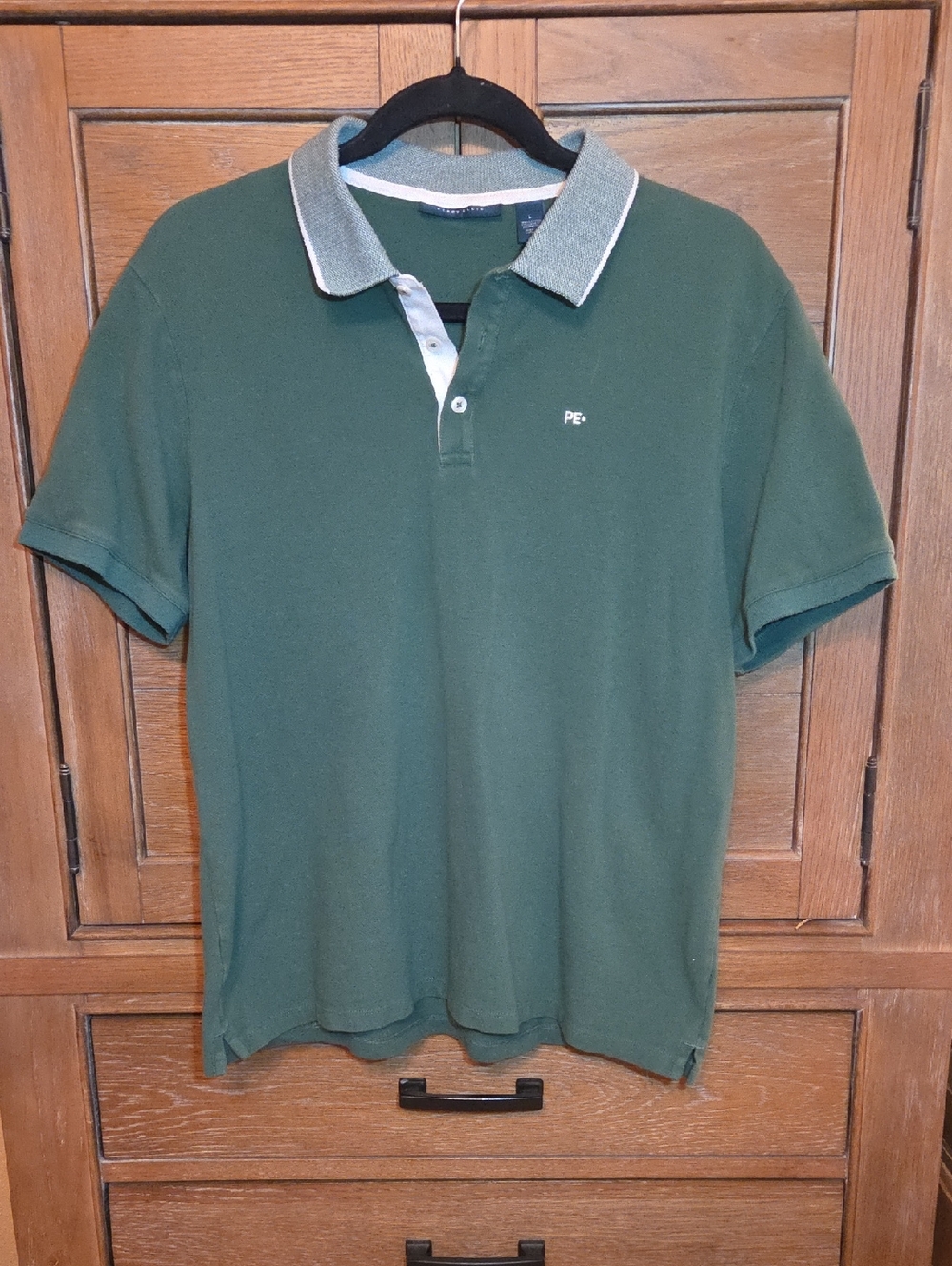 🚦3for$15🚦Perry Ellis Green Polo with Contrast Collar
